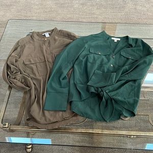 Two green tops size small